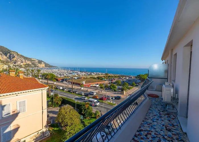 98gb - 2p With Terrace And Side Sea View דירה מנטון